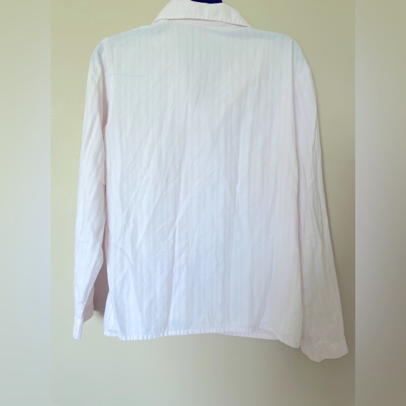 Frontgate Turkish Cotton Baby Pink Striped Pajama Shirt Size Medium EUC - Picture 7 of 8